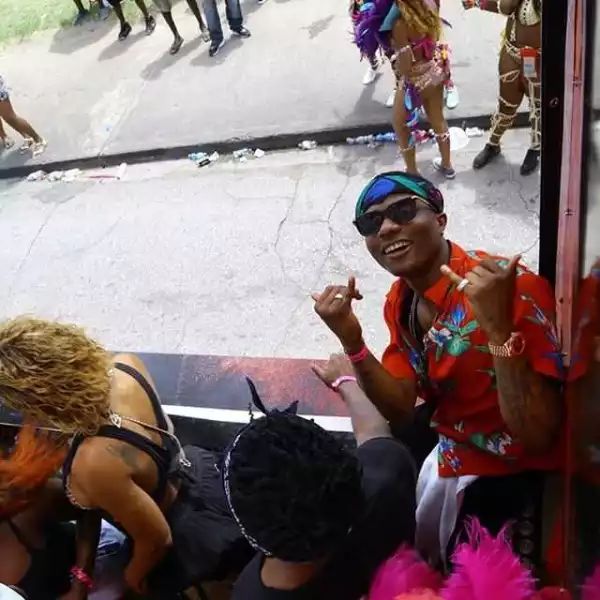 Photos: Wizkid Spots Having Fun At Barbados Carnival